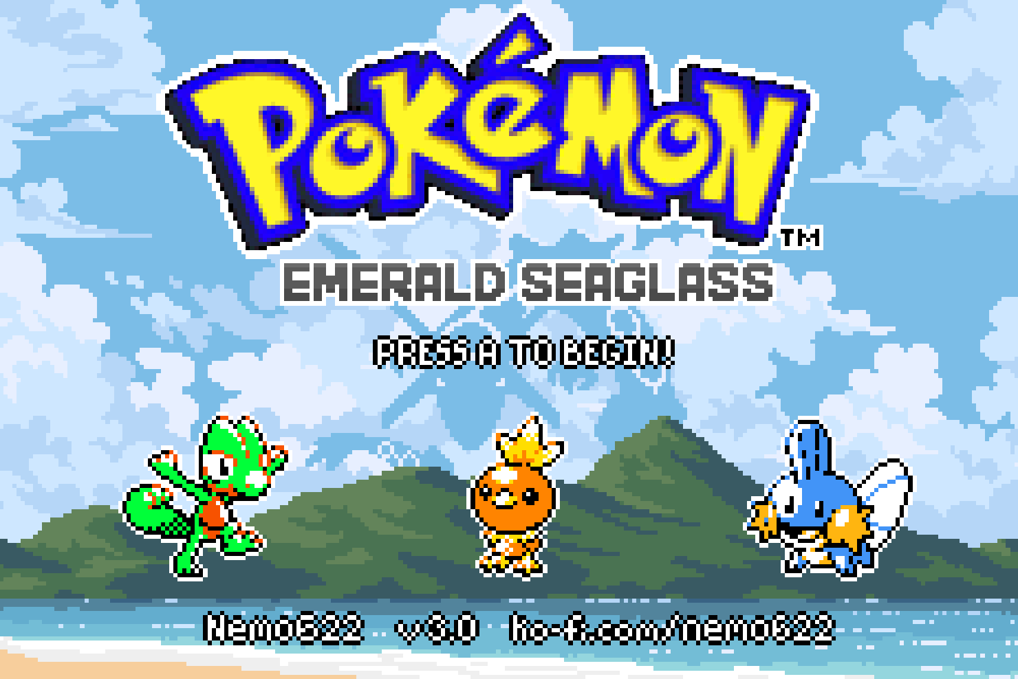 Pokemon Emerald Seaglass GBA